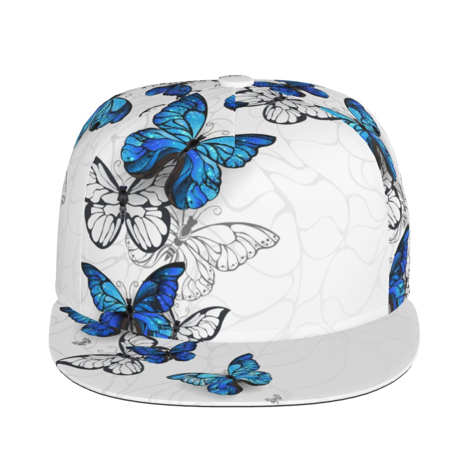 Uemuo Blue Flying Butterflies Pattern Women's Baseball Cap,Straight ...