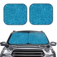 thumbnail image 1 of Uemuo Blue Glitter Printed 2 PCS Car Windshield Sun Shade, Auto Sun Heat and UV Rays Blocker, Foldable Automotive Front Window Sunshade Protector, 1 of 7