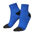 thumbnail image 1 of Uemuo Blue Glitter Printed Crew Socks, Moisture-Wicking Socks, Athletic Socks for Men Breathable Cushion Socks Casual Sport Socks for Running Traveling, 1 of 1