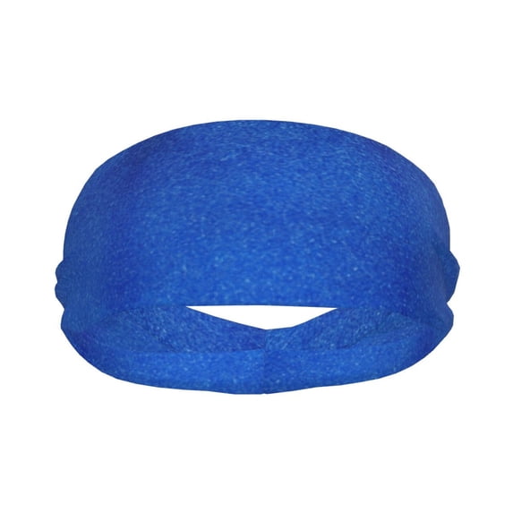 Uemuo Blue Glitter Printed Sports Headbands for Men Women,Moisture Wicking Workout Headband, Sweatband Headbands,Non-slip Workout Gym Yoga Headband
