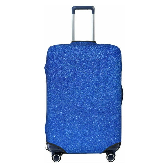 Uemuo Blue Glitter Printed Washable Luggage Cover - Fashion Suitcase Protector Fits 18-32 Inch Luggage -Small