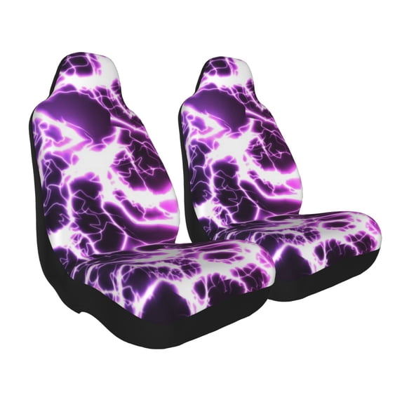 Uemuo Blue Lightning Pattern Car Seat Covers for Front Seats Waterproof Seat Covers for Cars, Universal Auto Front Seats Protector Fits for Car-2 PCS
