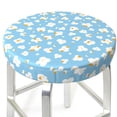 thumbnail image 1 of Uemuo Blue Popcorn Pattern Round Bar Stool Seat Covers Washable Stool Cushion Slipcover Elastic Bar Chair Covers-12 inch, 1 of 7