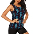 thumbnail image 1 of Uemuo Blue Seahorse Pattern Workout Tank Tops for Women Breathable Moisture-wicking tank top Sleeveless Running Loose Fit Yoga Tops Active Shirts Sports Gym Exercise, 1 of 9