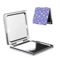 thumbnail image 1 of Uemuo Blue Skull Daisy Print Compact Portable Pocket Makeup Mirror - Leather Cover, Elegant Travel Cosmetic Mirror for Purse, Pocket, and Handbag-Square, 1 of 9