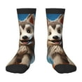thumbnail image 1 of Uemuo Blue Sky Cute Wolf Printed Kids Boys Socks Seamless Crew Socks Crazy Funny Athletic Sport Socks for Children, 1 of 6