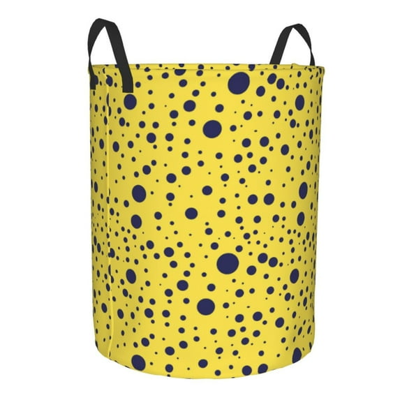 Uemuo Blue Spots Pattern Circular Laundry Hamper Basket with handles,Collapsible laundry basket,Large capacity laundry hamper,Laundry Organizer-Small