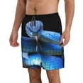 thumbnail image 1 of Uemuo Blue Viper Snake Pattern Men's Swim Trunks Hawaiian Beach Bathing Suit Swimsuits Beach Quick-Dry Shorts with Pockets-Medium, 1 of 9
