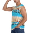 thumbnail image 1 of Uemuo Boards and Beach Pattern Men's Sleeveless T-Shirt,Muscle Athletic Tank Top, Moisture-wicking Quick-dry Breathable Classic Tee Top for Gym Run Outdoor Sports-Large, 1 of 8