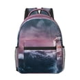thumbnail image 1 of Uemuo Boat Lighthouse Storm Waves Printed Student Durable Water-resistant Backpack,Travel Backpack,Outdoor Activities Backpack, Laptop Backpack, Multi-compartment Backpack, 1 of 5