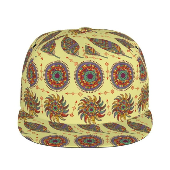 Uemuo Bohemia Pattern Women's Baseball Cap,Straight Brim Hat,Golf Dad Hat,Travel Hat,Sun Protection Cap,Everyday Accessory