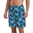 thumbnail image 1 of Uemuo Bohemian Sea Turtle Pattern Men's Swim Trunks Hawaiian Beach Bathing Suit Swimsuits Beach Quick-Dry Shorts with Pockets-Small, 1 of 9