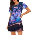 thumbnail image 1 of Uemuo Book Glowing Mushrooms Pattern Women’s Nightdress – Casual Sleep Shirt, Soft Relaxed Fit Short-Sleeved Cotton Sleepwear for Home, Bedtime, and Lounging, 1 of 6