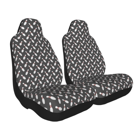 Uemuo Bowling Pins Pattern Car Seat Covers for Front Seats Waterproof Seat Covers for Cars, Universal Auto Front Seats Protector Fits for Car-2 PCS