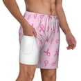 thumbnail image 1 of Uemuo Breast Cancer Awareness 1 Pattern Mens Swim Trunks Quick Dry Board Shorts with Mesh Lining, Stretch Beach Shorts Quick Dry No-Chafing Board Shorts-XX-Large, 1 of 9