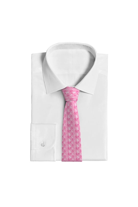 Breast Cancer Awareness (3) Pattern Men's Necktie Classic Silk Tie Woven Jacquard Neck Ties Business Necktie Gift for Men
