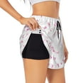 thumbnail image 1 of Uemuo Breast Cancer Awareness (4) Pattern Women's Athletic Shorts High Waisted Running Shorts with Liner Pockets Gym Elastic Workout Shorts-Small, 1 of 9