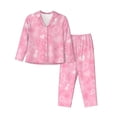 thumbnail image 1 of Uemuo Breast Cancer Awareness Pattern Womens Pajama Sets,PJ Set for Women,Pajamas for Women Logo,Long Sleeve Pajama Set for Women,Soft Long Sleeve Top With Pants-Small, 1 of 9