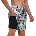 thumbnail image 1 of Uemuo Bright Butterflies1 Pattern Mens Swim Trunks Quick Dry Board Shorts with Mesh Lining, Stretch Beach Shorts Quick Dry No-Chafing Board Shorts-Medium, 1 of 9