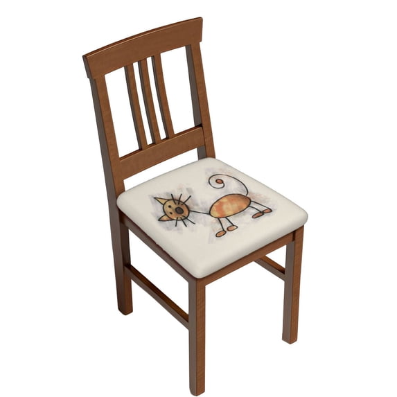Uemuo Brown Cat Cartoon Pattern Waterproof Square Couch Cushion Covers, Magic Sofa Covers Washable, Stretch Sofa Seat Cushion Slipcovers