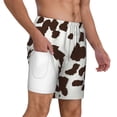 thumbnail image 1 of Uemuo Brown Cow Pattern Mens Swim Trunks Quick Dry Board Shorts with Mesh Lining, Stretch Beach Shorts Quick Dry No-Chafing Board Shorts-XX-Large, 1 of 9