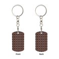 thumbnail image 1 of Uemuo Brown Gold Grid Pattern Rectangular Metal Keychain - Durable, Stylish, and Personalized Key Ring for Men and Women,Engraved Keychain,Gift Slim Sturdy Keychain, 1 of 7