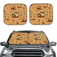 thumbnail image 1 of Uemuo Brown Mushrooms Printed 2 PCS Car Windshield Sun Shade, Auto Sun Heat and UV Rays Blocker, Foldable Automotive Front Window Sunshade Protector, 1 of 7