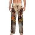 thumbnail image 1 of Uemuo Bucket Flower Cow Pattern Men's Wide Leg Palazzo Lounge Pants with Pockets Light Weight Loose Comfy Casual Pajama Pants-Small, 1 of 9