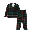 thumbnail image 1 of Uemuo Buffalo Plaid Dark Green Pattern Womens Pajama Sets,PJ Set for Women,Pajamas for Women Logo,Long Sleeve Pajama Set for Women,Soft Long Sleeve Top With Pants-X-Large, 1 of 9