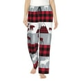 thumbnail image 1 of Uemuo Buffalo Plaid Forest Pattern Women's Wide Leg Palazzo Lounge Pants with Pockets Light Weight Loose Comfy Casual Pajama Pants-, 1 of 9