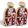 thumbnail image 1 of Uemuo Buffalo Plaid Love And Gnome Printed Car Back Seat Protector,2 Pcs Backseat Car Organizer, Kick Mats Back Seat Protector , Back Seat Organizer for Kids, 1 of 8