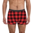 thumbnail image 1 of Uemuo Buffalo Plaid Red Black Pattern Men's Boxer Briefs,Trunk Anti-Chafing,Comfortable, Durable, and Stylish Underwear-Medium, 1 of 9