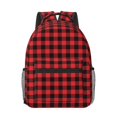 thumbnail image 1 of Uemuo Buffalo Plaid Red Black Printed Student Durable Water-resistant Backpack,Travel Backpack,Outdoor Activities Backpack, Laptop Backpack, Multi-compartment Backpack, 1 of 5