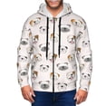 thumbnail image 1 of Uemuo Bulldog Face for Men's Fashion Full-zip Hoodies & Sweatshirts with Kangaroo Pocket, Zip-up Hooded Sweatshirt, Moisture Wicking & Breathable-Small, 1 of 5