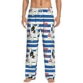 thumbnail image 1 of Uemuo Bulldog Friend Pattern Men's Wide Leg Palazzo Lounge Pants with Pockets Light Weight Loose Comfy Casual Pajama Pants-Large, 1 of 9