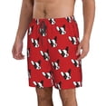 thumbnail image 1 of Uemuo Bulldog Red Pattern Men's Swim Trunks Hawaiian Beach Bathing Suit Swimsuits Beach Quick-Dry Shorts with Pockets-, 1 of 9