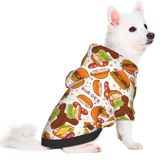 Uemuo Burger for Winter Dog Hoodie Sweatshirts with Pockets Warm Dog Clothes for Small Dogs Chihuahua-X-Small