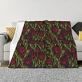 thumbnail image 1 of Uemuo Burgundy Peony Flowers Printed Throw Blanket for Couch, Fluffy Fuzzy Blankets for Bed, Sofa, Cozy Flannel Faux Fur Blanket-40"x30", 1 of 6