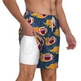 thumbnail image 1 of Uemuo Burning Rugby Balls Pattern Mens Swim Trunks Quick Dry Board Shorts with Mesh Lining, Stretch Beach Shorts Quick Dry No-Chafing Board Shorts-Large, 1 of 9