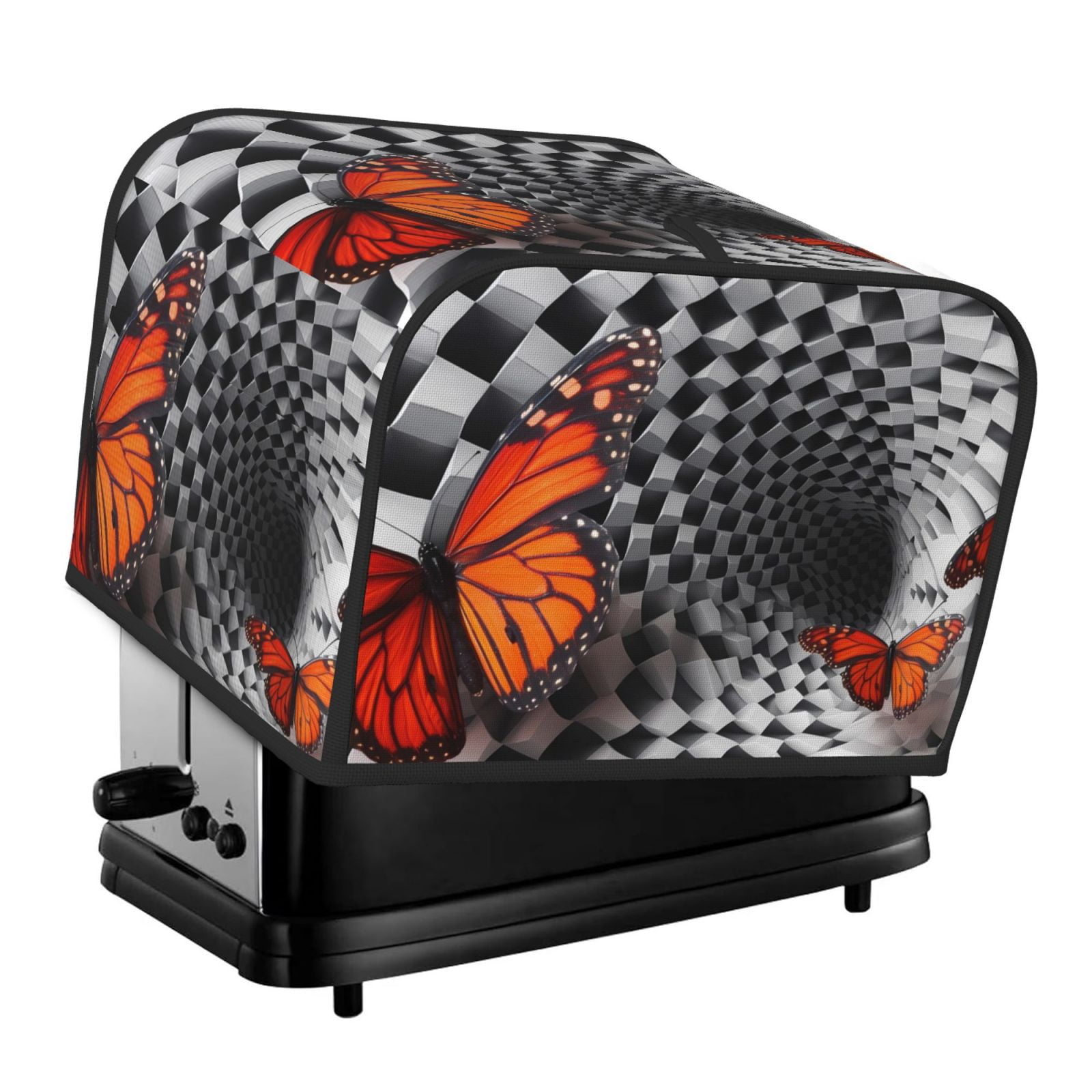 Uemuo Butterflies Optical Illusion Print Toaster Cover 4 Slice, Small ...