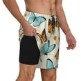 thumbnail image 1 of Uemuo Butterflies Pattern Mens Swim Trunks Quick Dry Board Shorts with Mesh Lining, Stretch Beach Shorts Quick Dry No-Chafing Board Shorts-Small, 1 of 9
