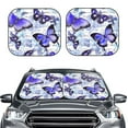 thumbnail image 1 of Uemuo Butterflies Printed 2 PCS Car Windshield Sun Shade, Auto Sun Heat and UV Rays Blocker, Foldable Automotive Front Window Sunshade Protector, 1 of 7