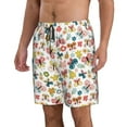 thumbnail image 1 of Uemuo Butterfly Flowers Pattern Men's Swim Trunks Hawaiian Beach Bathing Suit Swimsuits Beach Quick-Dry Shorts with Pockets-Medium, 1 of 9