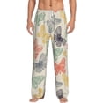 thumbnail image 1 of Uemuo Butterfly Pattern Men's Wide Leg Palazzo Lounge Pants with Pockets Light Weight Loose Comfy Casual Pajama Pants-Large, 1 of 9