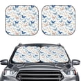 thumbnail image 1 of Uemuo Butterfly Printed 2 PCS Car Windshield Sun Shade, Auto Sun Heat and UV Rays Blocker, Foldable Automotive Front Window Sunshade Protector, 1 of 7
