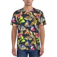 thumbnail image 1 of Uemuo Butterfly Wild Insect Print Mens Polo Shirts Baseball T-shirt Performance Short Sleeve Golf Shirt Moisture Wicking Athletic Casual Collared T-Shirt-3X-Large, 1 of 7