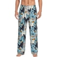 thumbnail image 1 of Uemuo Butterflys Pattern Men's Wide Leg Palazzo Lounge Pants with Pockets Light Weight Loose Comfy Casual Pajama Pants-Medium, 1 of 9