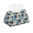 thumbnail image 1 of Uemuo Butterflys Pattern Tissue Box Cover Holder, Triangle with Bottom Belt - PVC Leather Decorative Organizer for Tabletop, Bathroom, Car, Office, 1 of 9