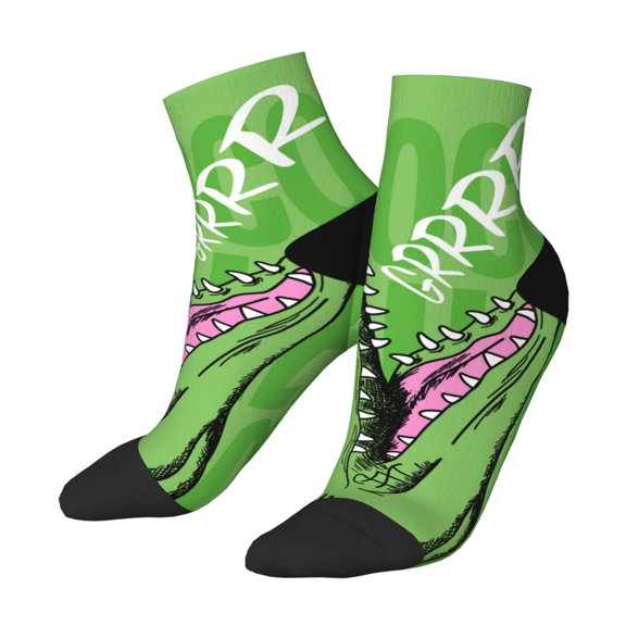 Uemuo CROCODILE HEAD Printed Crew Socks, Moisture-Wicking Socks, Athletic Socks for Men Breathable Cushion Socks Casual Sport Socks for Running Traveling