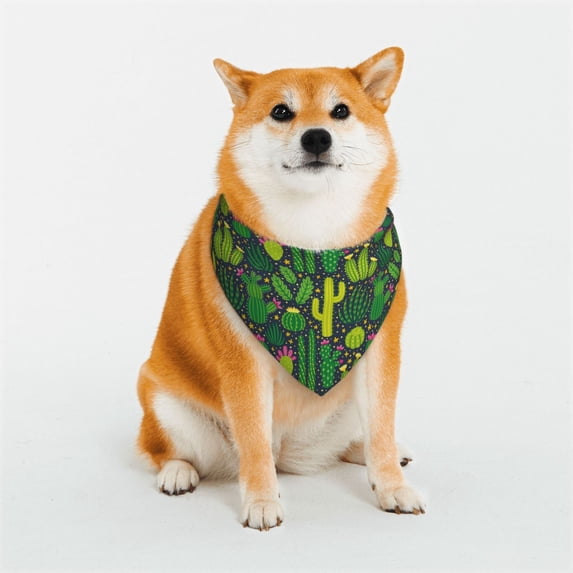 Uemuo Cactus 1 Summer Dog Bandanas,Cat Pet scarf,Soft Cotton Puppy Cat Scarfs Washable,Pets Gift-Medium